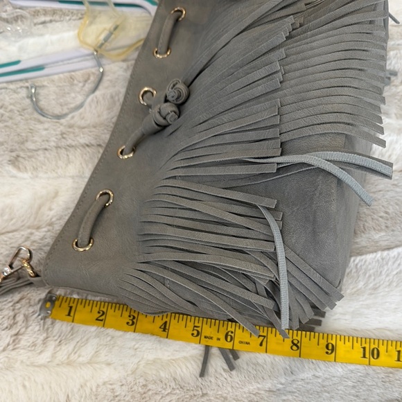 VENUS Gray Fringe Crossbody Bag - Picture 10 of 10
